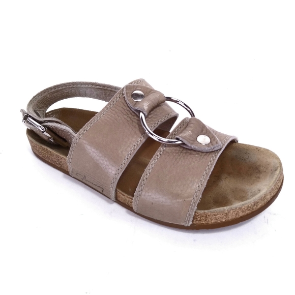 John Fluevog Mocha Leather Sandals - Picture 1 of 13